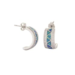 Montana Silversmiths Women's Walking Along Water's Path Cuff U-Shape Silver Earrings Brass Water Res