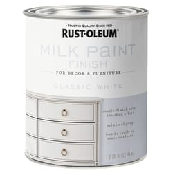 Rust-Oleum Matte Classic White Water-Based Acrylic Milk Paint 1 quart (US)