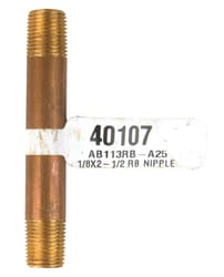 JMF Company 1/8 in. Male X 1/8 in. D Male Brass Nipple 2-1/2 in. L