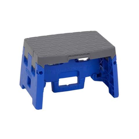 Cosco 8.46 in. H X 14.02 in. W X 9.84 in. D 300 lb. capacity 1 step Plastic Folding Step Stool Cosco 8.46 in. H X 14.02 in. W X 9.84 in. D 300 lb. capacity 1 step Plastic Folding Step Stool