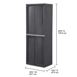 Sterilite 69.375 in. H X 25.625 in. W X 18.88 in. D Gray Polypropylene 2-Door Cabinet