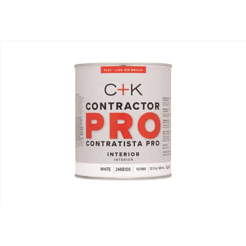 C+K Contractor Pro Flat White Paint Interior 1 qt - Ace Hardware