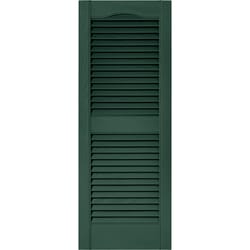 Builders Edge 39 in. H X 14.5 in. W Forest Green Louvered Vinyl Shutter 2 pk