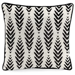 Jordan Manufacturing Black/White Polyester Throw Pillow 4 in. H X 16 in. W X 16 in. L