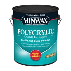 Minwax Polycrylic Semi-Gloss Crystal Clear Water-Based Polyurethane 1 gal