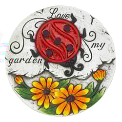 Summerfield Terrace Multi-color Cement 9.75 in. H X 9.75 in. W Sunflower Lady Bug Stepping Stone
