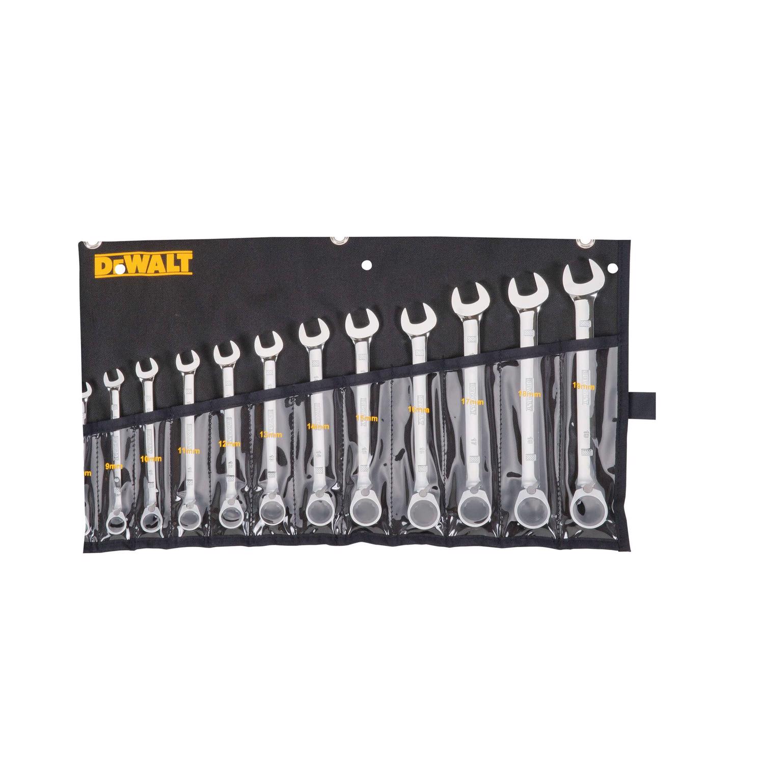 DeWalt Metric Ratcheting Combination Wrench Set 12 pc