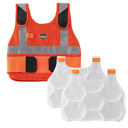 Ergodyne Chill-Its Reflective FR Phase Change Cooling Vest and Cooling Pack Set Orange L/XL