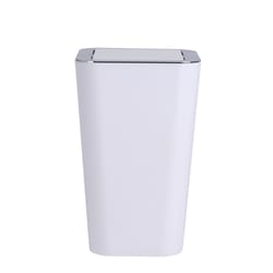 Wenko Candy 1.6 gal White Plastic Swing Cover Wastebasket
