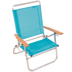 Wave Beach 3-Position Blue Beach Folding Chair