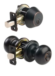 Ace Colonial Oil Rubbed Bronze Knob and Deadbolt Set ANSI Grade 2 1-3/4 in.