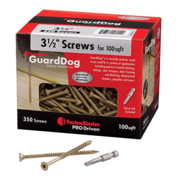 FastenMaster GuardDog No. 10 X 3-1/2 in. L Gold Phillips/Square Bugle Head Deck Screws 350 pk