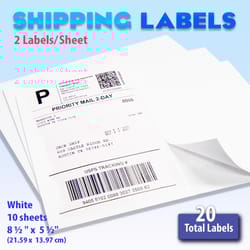 Bazic Products 8.5 in. H X 5.5 in. W Rectangle White Mailing Label 1 pk