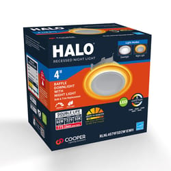 Halo Warm White 4 in. W LED Recessed Downlight with Nightlight Trim 9.5 W