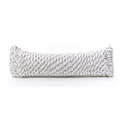 Ace 1/4 in. D X 50 in. L Gray/White Diamond Braided Poly Rope Ace 1/4 in. D X 50 in. L Gray/White Diamond Braided Poly Rope