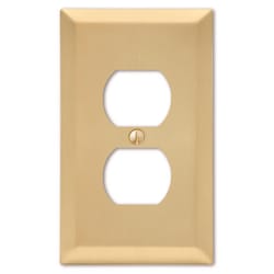 Amerelle Century Satin Brass 2 gang Stamped Steel Duplex Wall Plate 1 pk