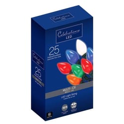 Celebrations Blue LED C9 Multicolored 25 ct String Christmas Lights 16 ft.