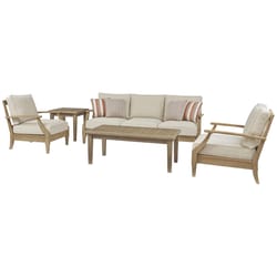 Signature Design by Ashley Clare View 5 pc Brown Wood Patio Set Beige