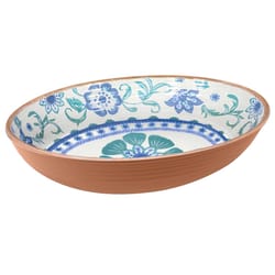 TarHong 91.3 oz Multicolored Melamine Rio Turquoise Floral Serving Bowl 13 in. D 1 pc