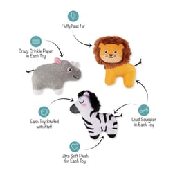 Pet Shop By Fringe Studio Multicolored Plush Meet Me At The Zoo Dog Toy