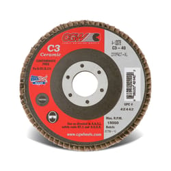 CGW 4-1/2 in. D X 7/8 in. Ceramic Flap Disc 40 Grit 1 pc