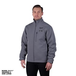 Milwaukee M12 TOUGHSHELL S Long Sleeve Men's Full-Zip Heated Jacket Kit Gray