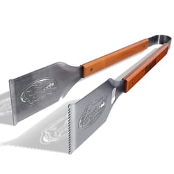 Sportula NCAA Stainless Steel Brown/Silver Grill Tongs 1 pc