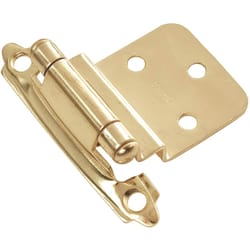Hickory Hardware 2.62 in. W X 2.196 in. L Polished Brass Zinc Self-Closing Hinge 2 pk