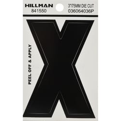 HILLMAN 3 in. Black Vinyl Self-Adhesive Letter X 1 pc