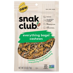 Snak Club Everything Bagel Cashews 2.5 oz Bagged