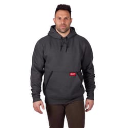 Milwaukee L Long Sleeve Men's Hooded Gray Heavy Duty Pullover Hoodie