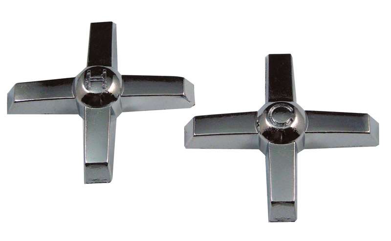 Master Plumber 513 Faucet Handle Set – Universal Fit Cross Handle In Chrome – Canadian Brand – OEM Replacement For Plumbing Fixtures