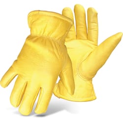 Boss Therm Men's Indoor/Outdoor Driver Work Gloves Yellow L 1 pair