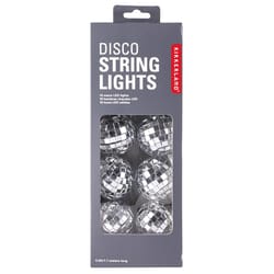 KIKKERLAND Disco Ball Cool White String Lights 5.4 ft.