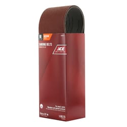 Ace 21 in. L X 3 in. W Aluminum Oxide Sanding Belt 80 Grit Medium 5 pc
