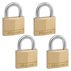 Master Lock 1-9/16 in. W Brass 4-Pin Cylinder Exterior Padlock