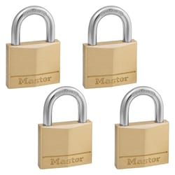 Master Lock 1-9/16 in. W Brass 4-Pin Cylinder Exterior Padlock