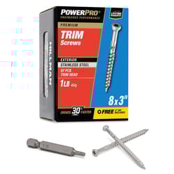 HILLMAN Power Pro No. 8 X 3 in. L Star Coarse Trim Screws 97 pk