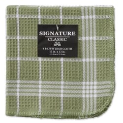 Kane Home Green Cotton Waffle Weave Dish Cloth 4 pk