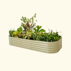 Vego Garden 17 in. H Metal 10 in 1 Raised Garden Bed Pearl White