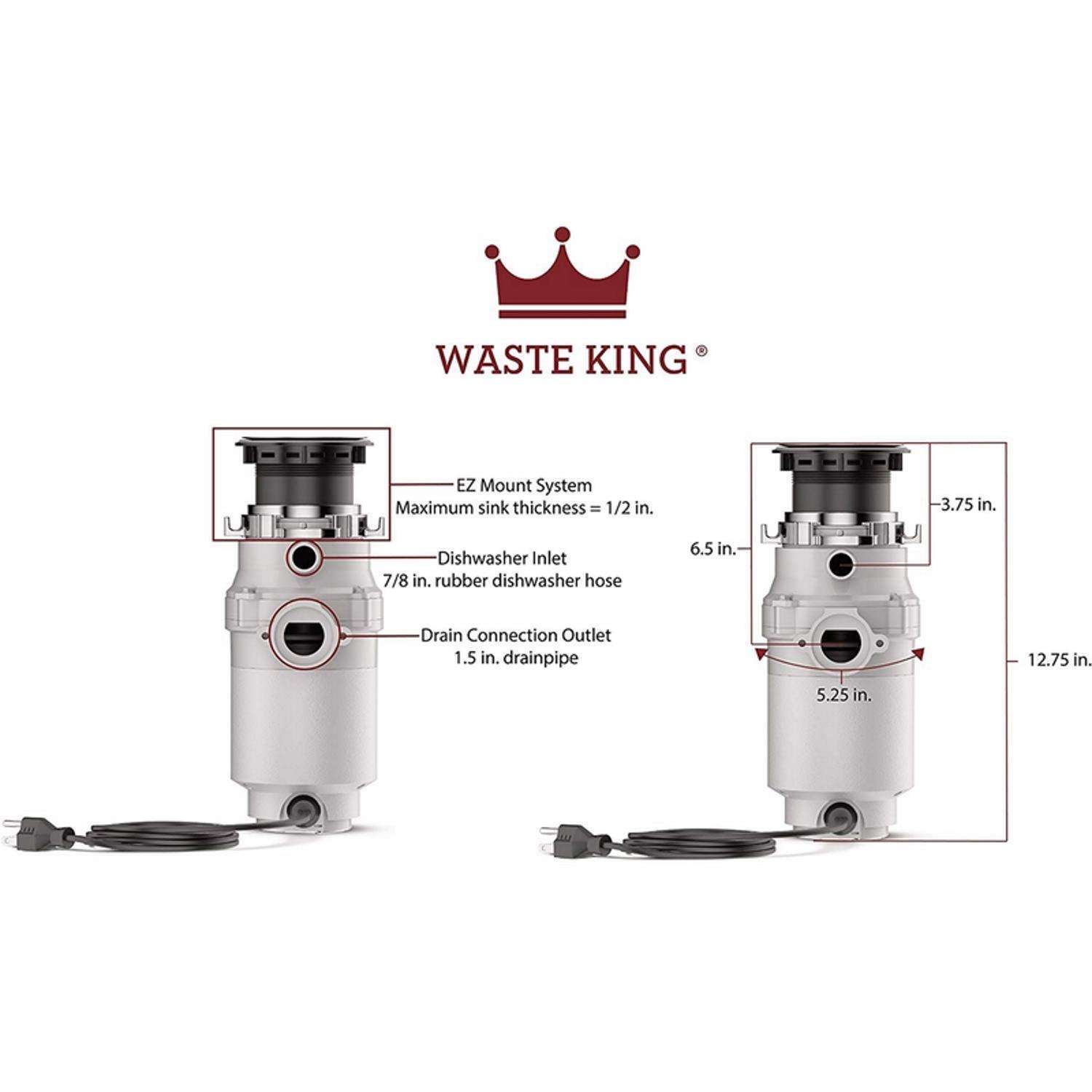 Waste King 1/3 HP Continuous Feed Garbage Disposal Ace Hardware
