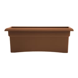 Bloem Terrabox 9.8 in. H X 11.7 in. W X 26.3 in. D Resin Veranda Planter Chocolate