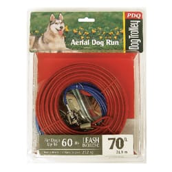 PDQ Red Tie-Out Vinyl Coated Cable Dog Tie Out Large