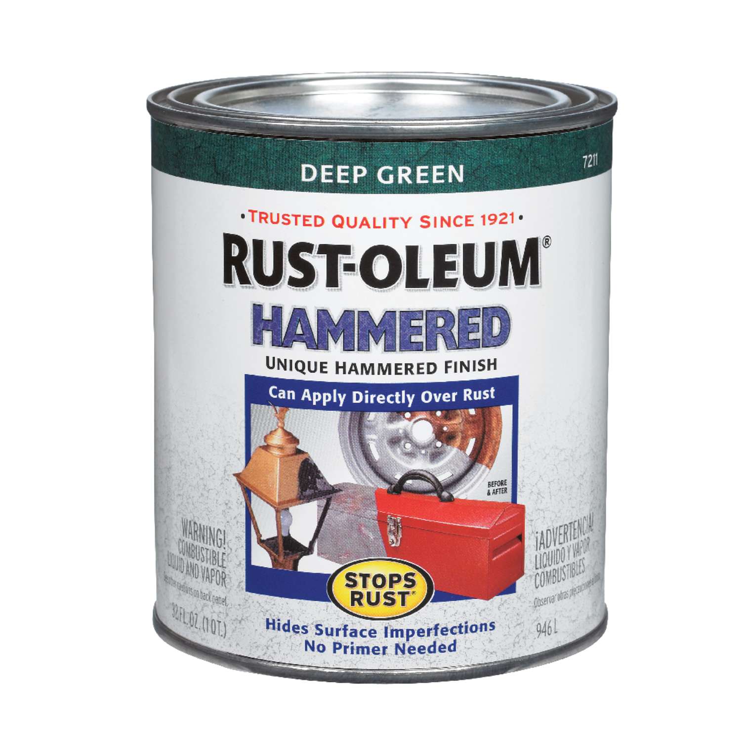 Rust Oleum Stops Rust Hammered Deep Green Protective Enamel 1 Qt Ace Hardware