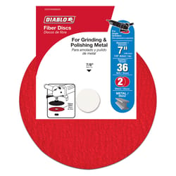 Diablo 7 in. D X 7/8 in. Aluminum Oxide Fiber Disc 36 Grit 2 pk