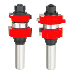 Freud 1-1/2 in. D X 1-1/2 in. X 3-1/2 in. L Divided Lite Cabinet Door Router Bit Set 2 pc