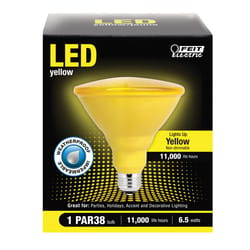 Feit PAR38 E26 (Medium) LED Bulb Yellow 90 Watt Equivalence 1 pk