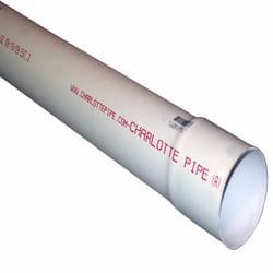 Charlotte Pipe PVC Sewer and Drain Pipe 4 in. D X 10 ft. L Bell 0 psi