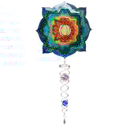 Spinfinity Designs Multi-color Stainless Steel 6.5 in. Glow Mandala Mini Set Outdoor Spinner