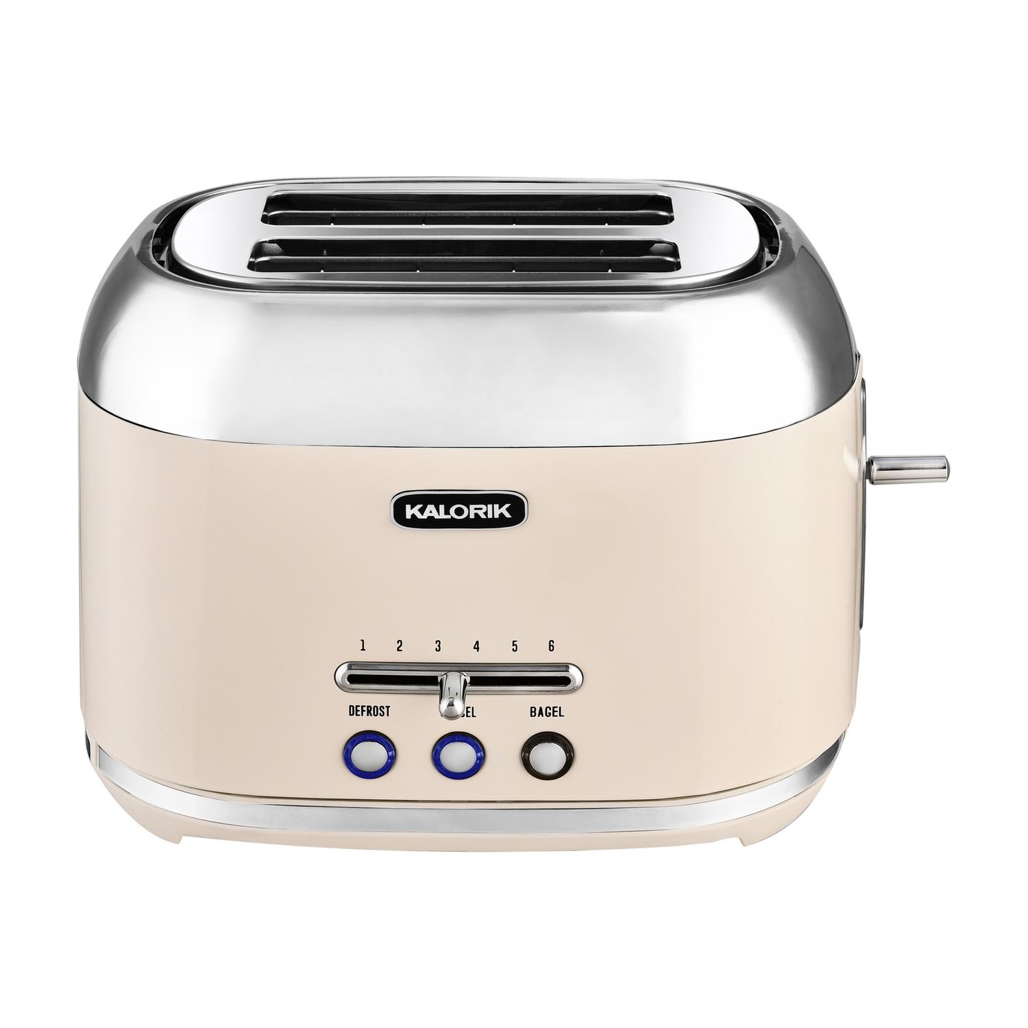Kalorik Retro Plastic Cream 2 slot Toaster 7 in. H X 10.25 in. W X 7.5 in. D Sansujyuku sansujyuku.com